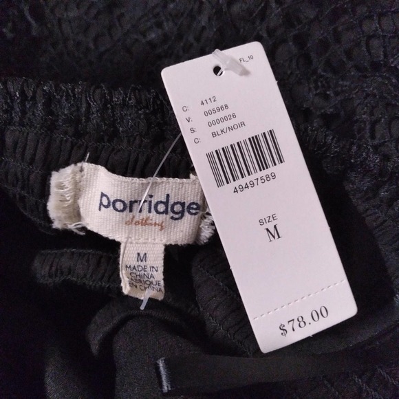 PORRIDGE Anthropologie Strapless Top Lace Black Peplum Blouse Size M NWT - Picture 8 of 10